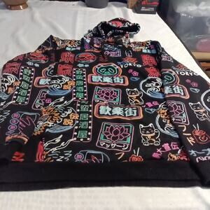 Fresh Laundry Men Positive Hoodie XL Black Pullover Sweatshirt Streetwear Grunge